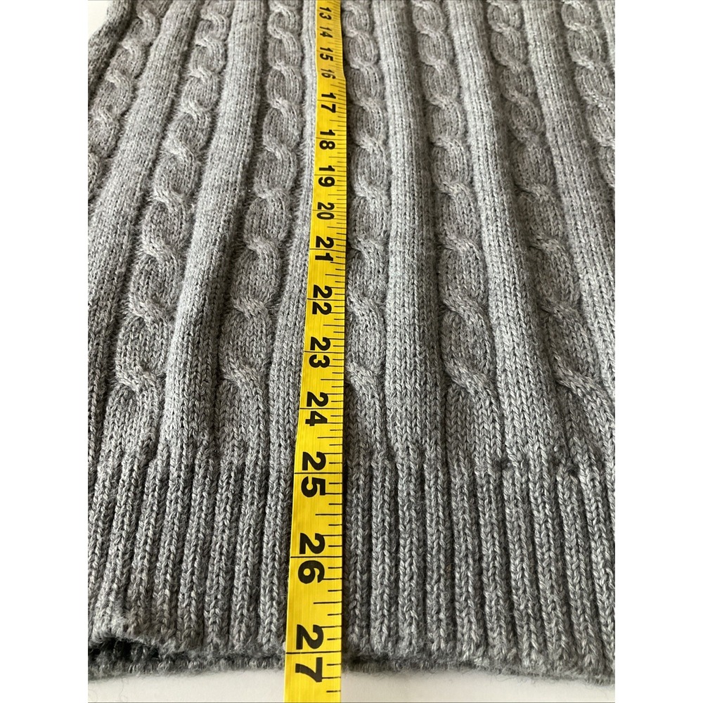 Mens Bossini Wool Blend Grey Pullover Cable Knit Fisherman Vest Golf Classic XL - Picture 6 of 8
